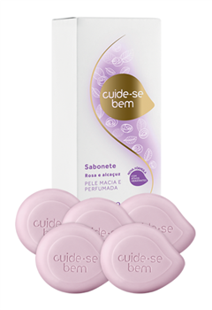 Cuide-se bem sabonete perfumado Rosa e Alcaçuz com 05 unid